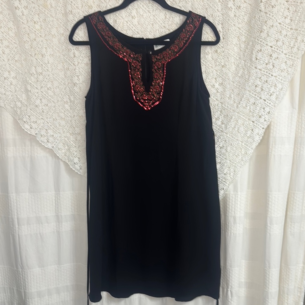 Motherhood Maternity Black With Red Embellished Sundress